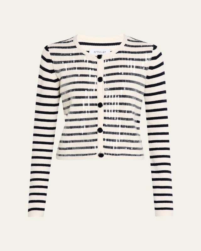 Nebula Sequined Striped Cardigan